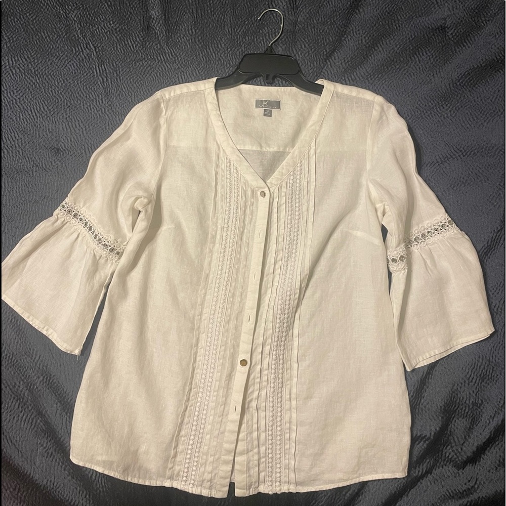 White blouse button front